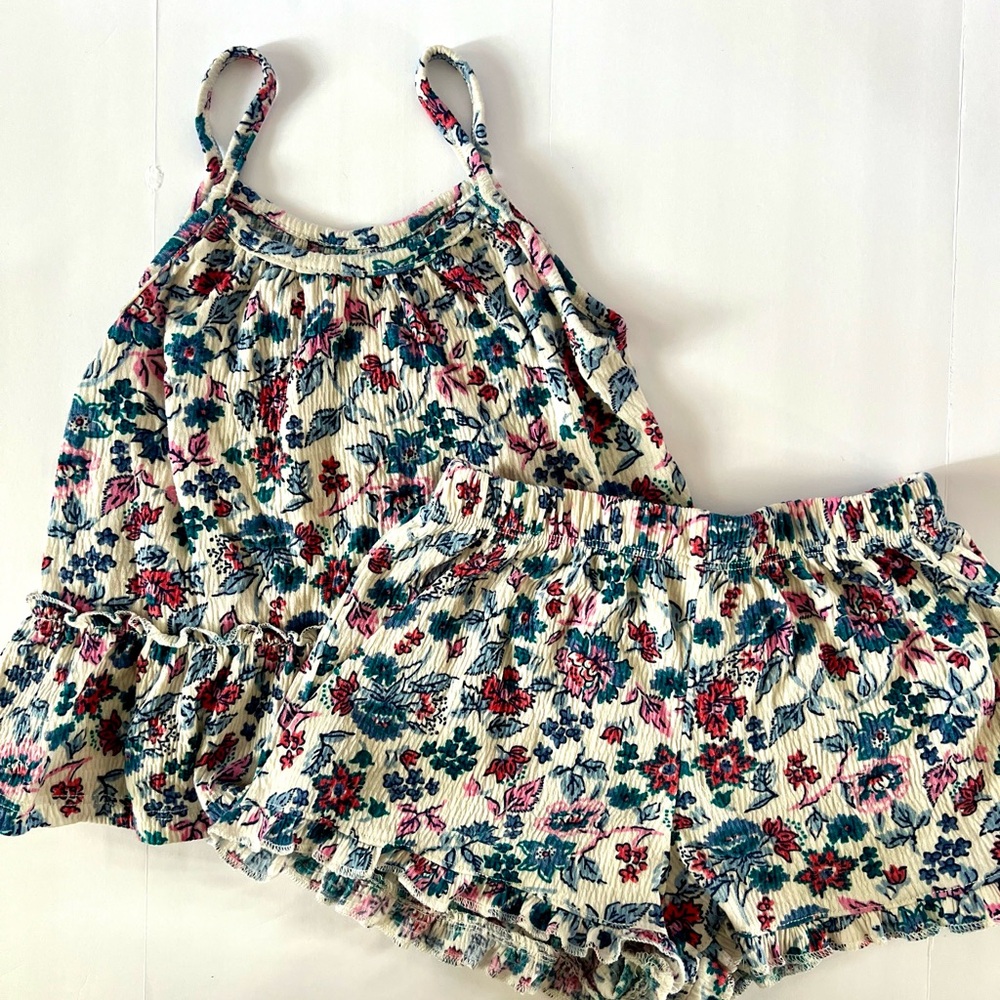 Floral Print Tank Top and Shorts Set